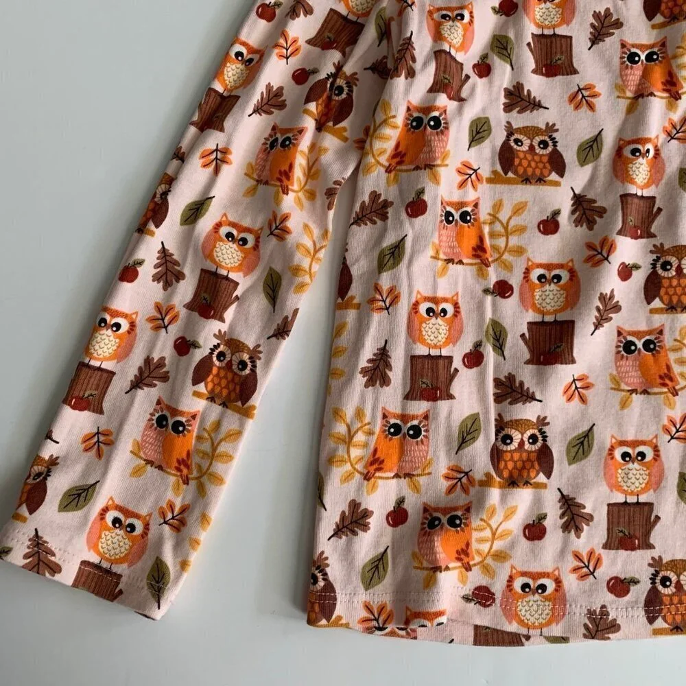 Gymboree Girl Pink Owl print Tee top 7 years